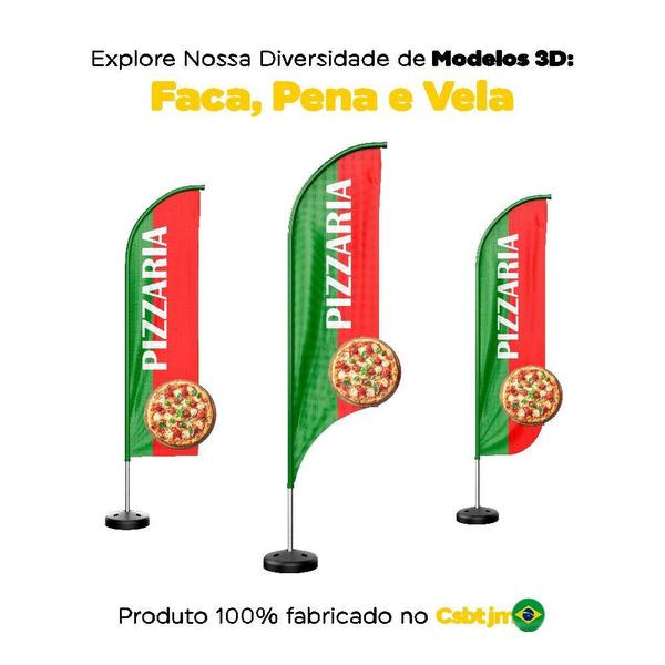 Imagem de Wind Banner 3D Kit Completo Pizzaria Dupla Face