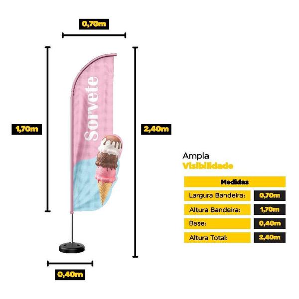 Wind Banner 3D Kit Completo Sorvete Dupla Face - Prime Decor Festas Imagem de Wind Banner 3D Kit Completo Sorvete Dupla Face