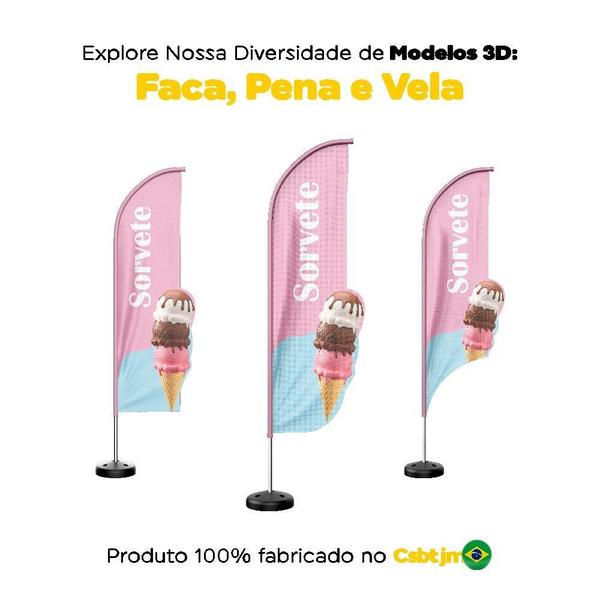 Wind Banner 3D Kit Completo Sorvete Dupla Face - Prime Decor Festas Imagem de Wind Banner 3D Kit Completo Sorvete Dupla Face