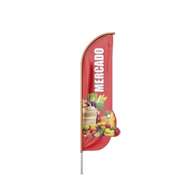 Imagem de Wind Banner 3D Mercado Dupla Face Com Haste 220X70Cm