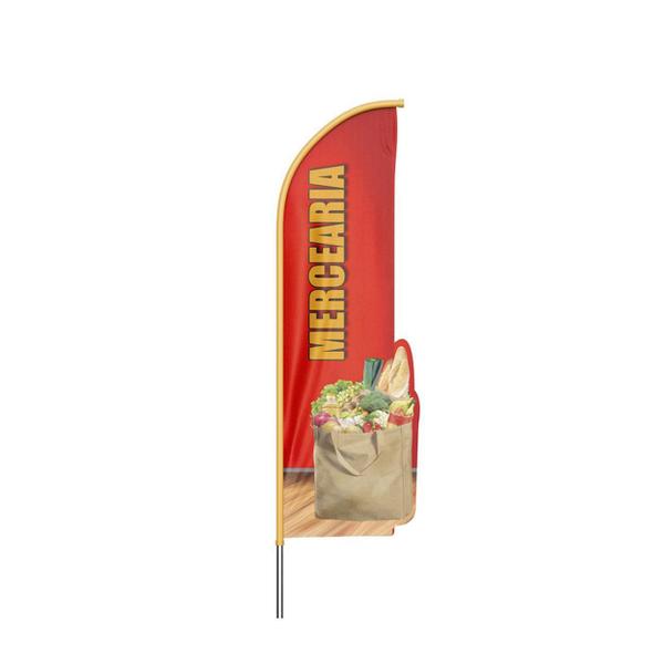 Imagem de Wind Banner 3D Mercearia Dupla Face Com Haste 220X70Cm