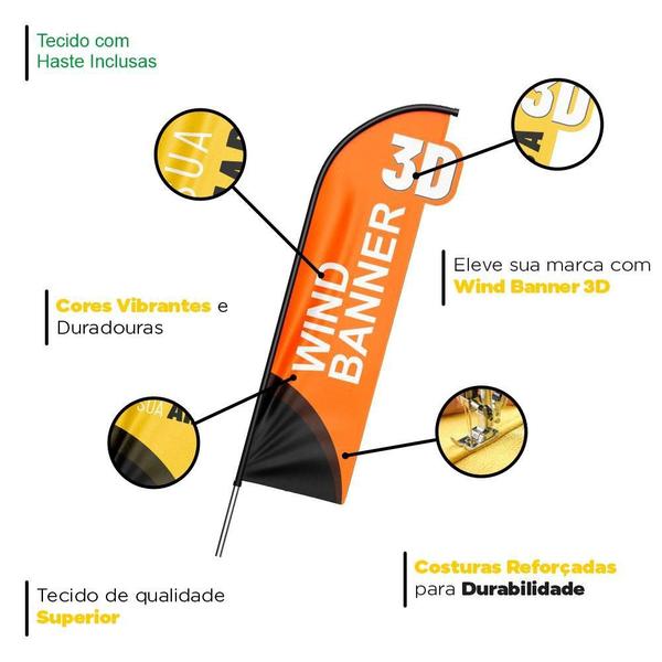 Imagem de Wind Banner 3D Moto Peças Dupla Face Com Haste 220X70Cm