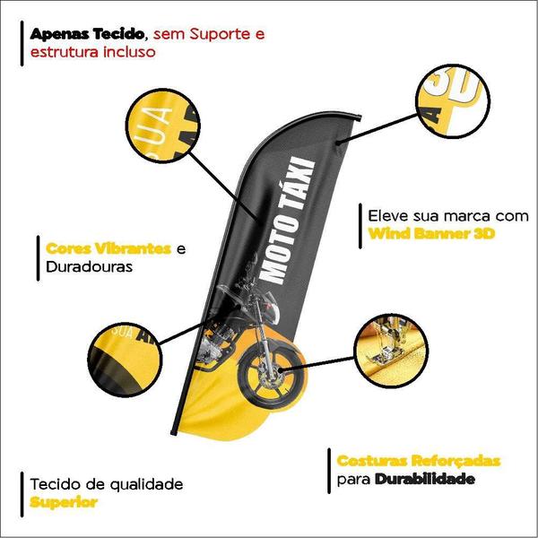 Wind Banner 3D Moto Táxi Dupla Face Somente Tecido 170X70Cm - Prime Decor Festas Imagem de Wind Banner 3D Moto Táxi Dupla Face Somente Tecido 170X70Cm