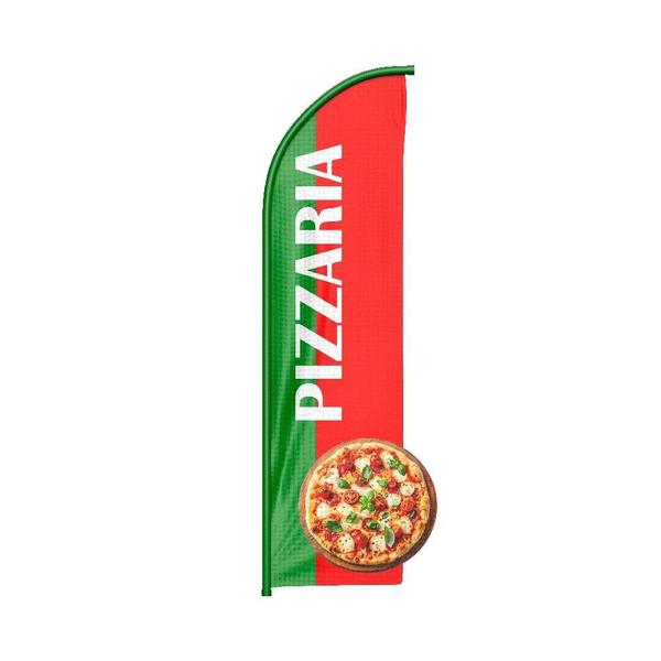 Imagem de Wind Banner 3D Pizzaria Dupla Face Somente Tecido 170X70Cm