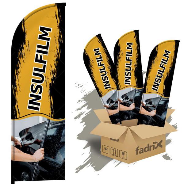 Imagem de Wind Banner Dupla Face 3mt Completo Insulfilm Kit C/ 3unds