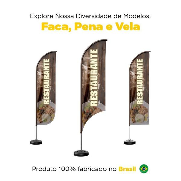 Imagem de Wind Banner Grande Kit Completo Dupla Face Vários Modelos