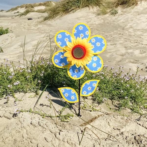 Imagem de Wind Spinner In the Breeze 2658 Blue Daisy Girassol 30cm