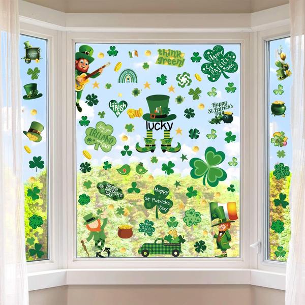 Imagem de Window Clings i-Beeboo, decorações para o Dia de São Patrício, x10 folhas