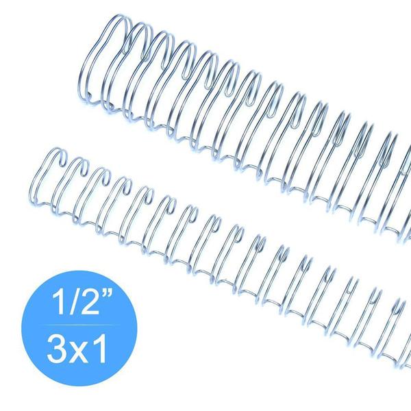 Imagem de Wire-o 1/2" para 100 fls Carta 3x1 Prata(Silver) 100 und