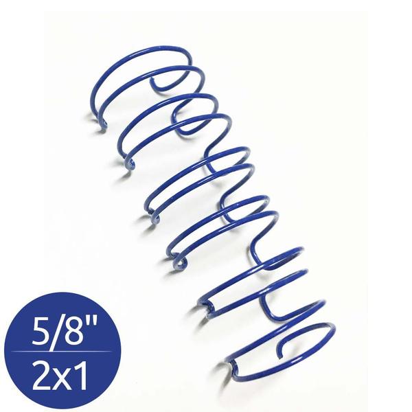 Imagem de Wire-o Garra Duplo Anel 5/8" para 120 fls A4 2x1 Azul 50 und