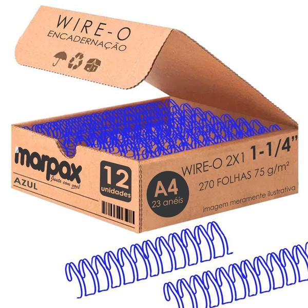 Imagem de Wire-o para Encadernação 2x1 A4 Azul 1 1/4 270 fls 12un