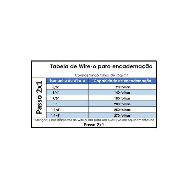 Imagem de Wire-o para Encadernação 2x1 A4 Branco 1 1/8 250fls 04un