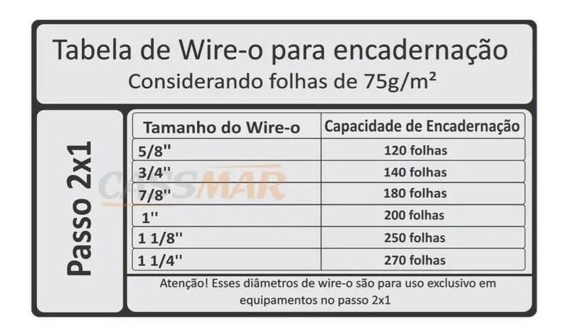 Imagem de Wire-o para Encadernação 2x1 A4 Prata 3/4 para 140 fls 50un