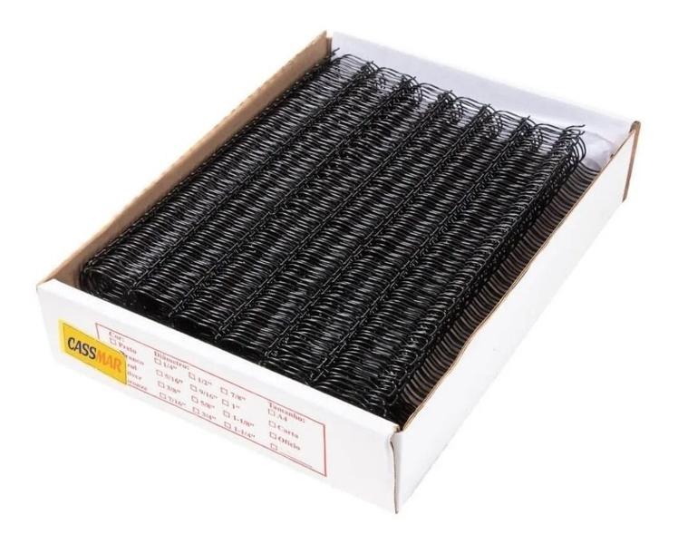 Imagem de Wire-o para Encadernação 2x1 A4 Preto 7/8 para 180 fls 50un