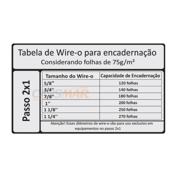 Imagem de Wire-o para Encadernação 2x1 A5 Prata 5/8 para 120 fls 04un