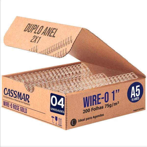 Imagem de Wire-o para Encadernação 2x1 A5 Rose Gold 1" 200 fls  04un