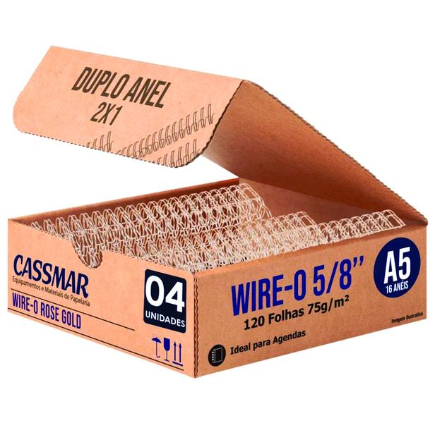 Imagem de Wire-o para Encadernação 2x1 A5 Rose Gold 5/8 120 fls 04un