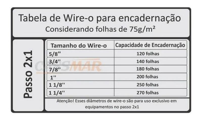 Imagem de Wire-o para Encadernação 3x1 A4 Preto 1/4 para 25 fls 100un