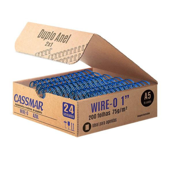 Imagem de Wire-o Para Encadernação A5 1 2x1 Para 200fls Azul 24un