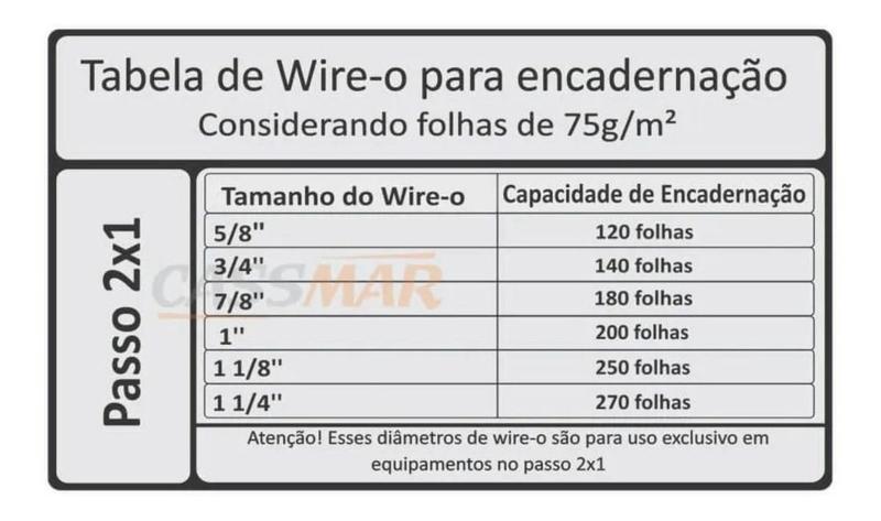 Imagem de Wire-o para encadernação A5 3/4 2x1 para 140fls preto 36un