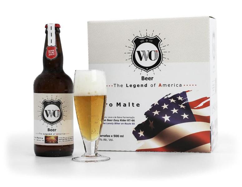 WO Beer - American Beer Easy Rider RT-66 Caixa 6 unidades 500 ml - Puro Malte de Cevada WO Beer - American Beer Easy Rider RT-66 Caixa 6 unidades 500 ml - Puro Malte de Cevada