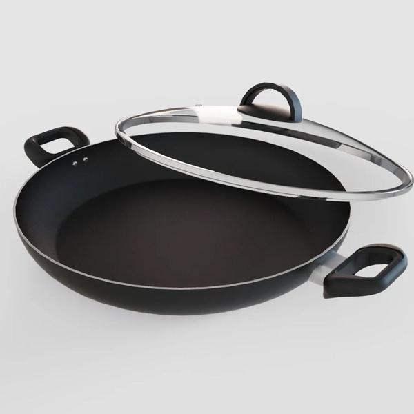 Imagem de Wok 32 cm Antiaderente com Tampa de Vidro - Panela Ficone Decor