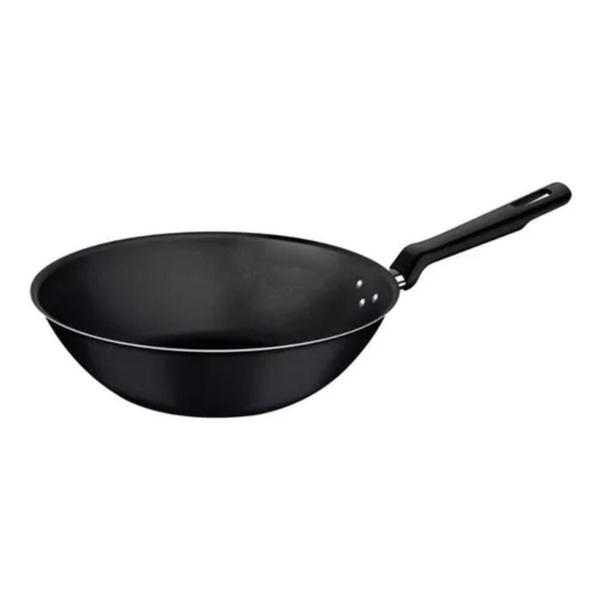 Imagem de Wok Antiaderente Loreto Grafite 3,6L Espumadeira Tramontina