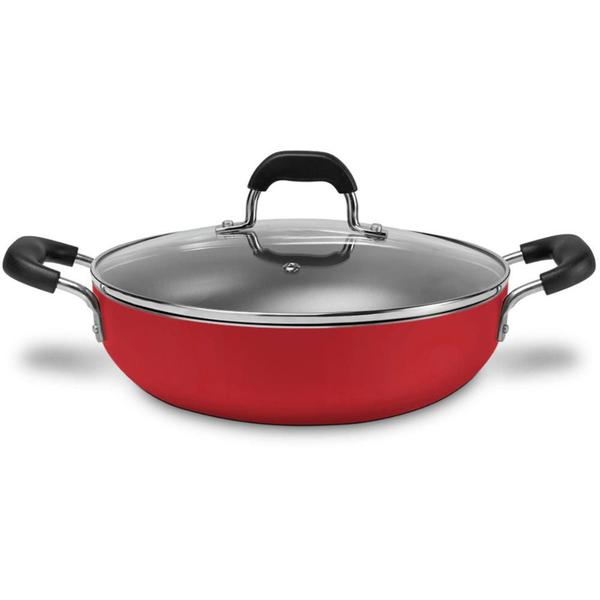 Imagem de Wok Brinox Alumínio Antiaderente Saffron 28cm Vermelho 5,5L