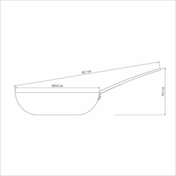 Imagem de Wok churrasco tramontina em alumínio anodizado com cabo de aço inox 24 cm 2,2 l