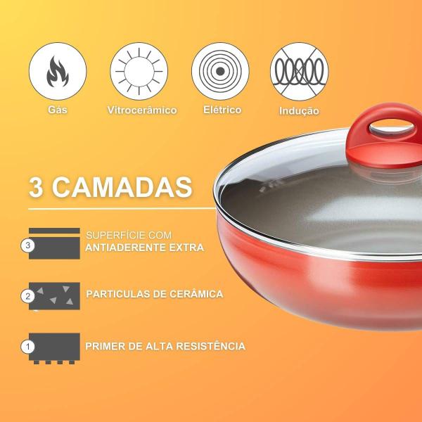 Imagem de Wok Com Tampa 3,4L Smart Plus Brinox