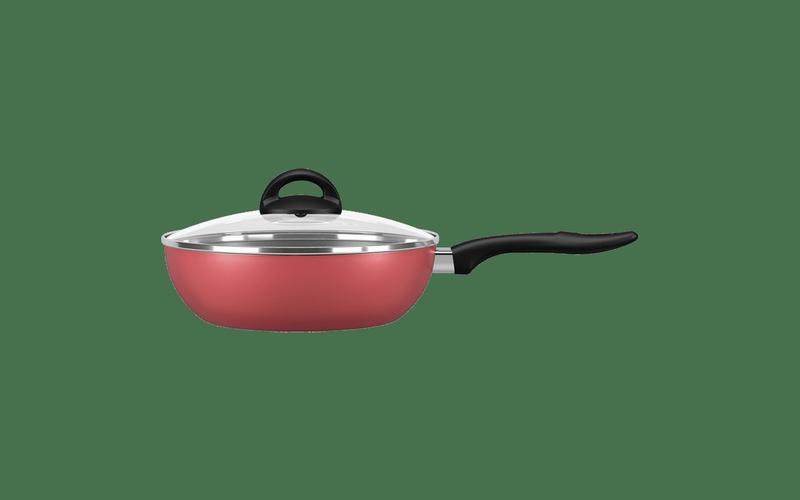 Imagem de Wok Com Tampa Brinox Chilli Antiaderente 2,3 Litros Ø 24 x 7 cm Cereja