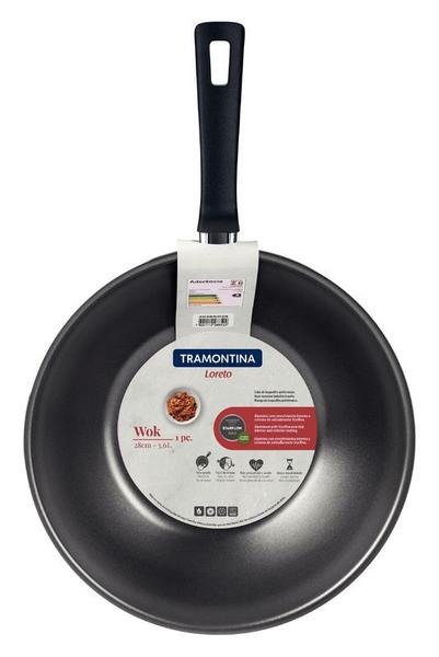 Imagem de Wok em aluminio antiaderente grafite 28 cm 3,6 l tramontina