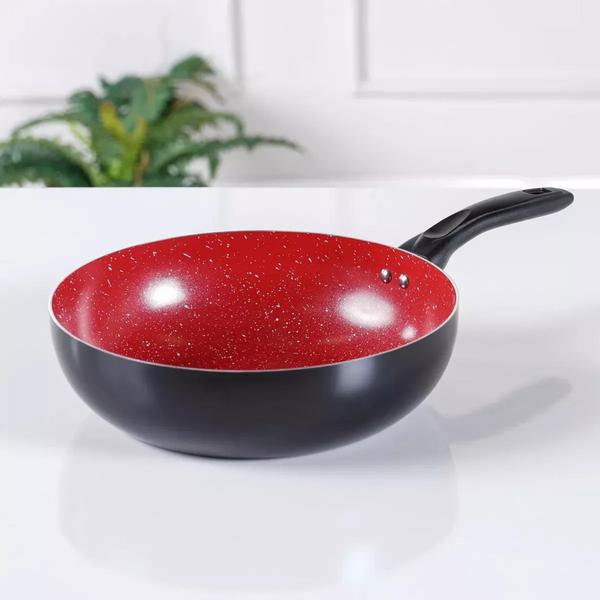 Wok Indução 28cm Antiaderente Revestimento Cerâmico - Bene Casa Imagem de Wok Indução 28cm Antiaderente Revestimento Cerâmico