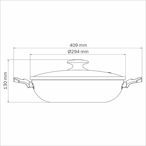 Imagem de Wok Loreto Antiaderente Grafite 28cm Tramontina 27817120