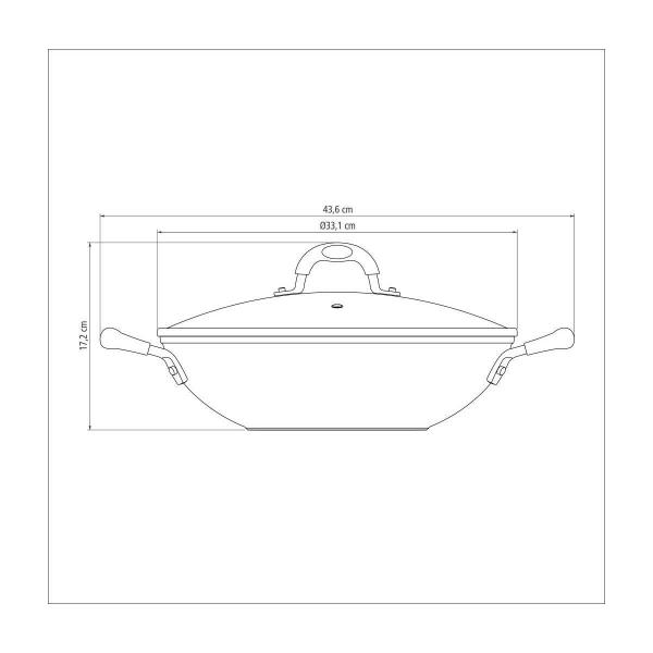 Imagem de Wok Mônaco Induction em Alumínio Antiaderente Starflon Premium 32cm 4,5L - Tramontina