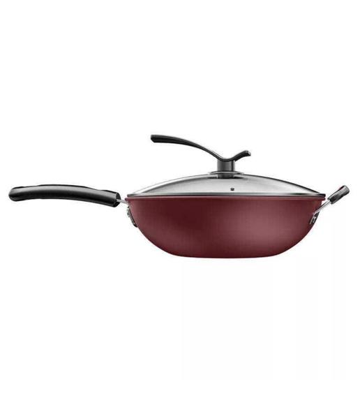 Imagem de Wok Panela Antiaderente 32cm 5L Indução Vermelha