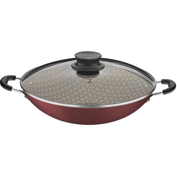 Imagem de Wok Paris Tramontina Starflon Max 4,4L 32Cm Vermelho