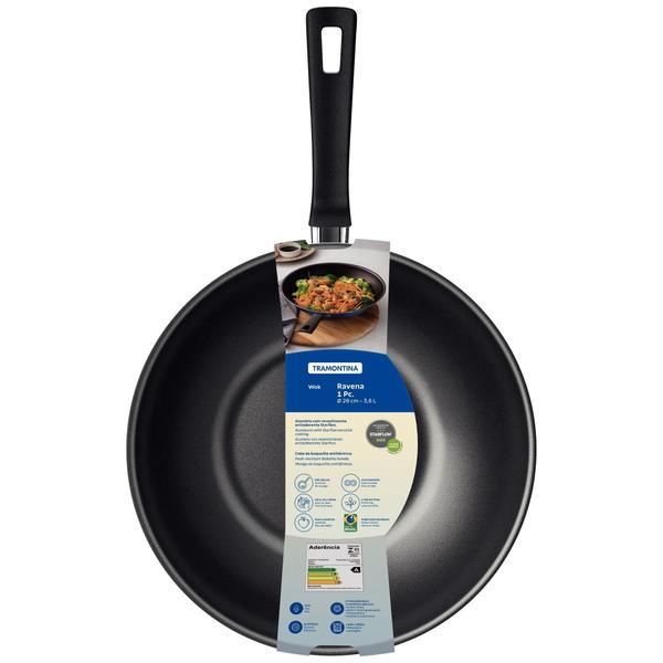 Imagem de Wok Tramontina 28cm 3,6L Ravena Alumínio Antiaderente Starflon Max