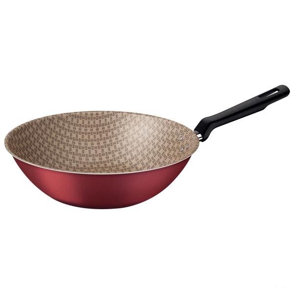 Imagem de Wok Tramontina Loreto Antiaderente Starflon Max Vermelho 28 cm 3,6 L