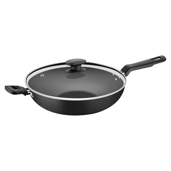 Imagem de Wok Tramontina Loreto em Alumínio com Revestimento Interno Antiaderente Starflon Max com Tampa de Vidro 28 cm 3,3 L