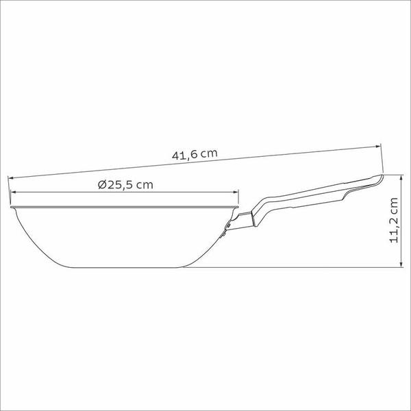 Imagem de Wok tramontina loreto em alumínio com revestimento interno e externo em antiaderente starflon max grafite 24 cm 2,2 l