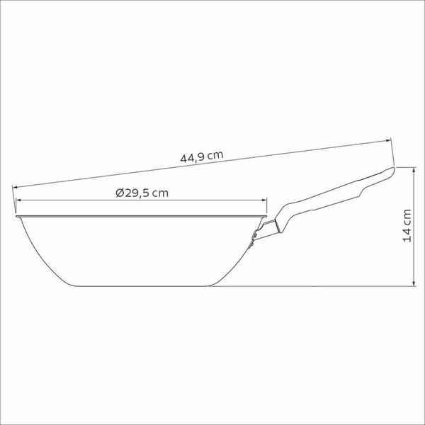 Imagem de Wok tramontina loreto em alumínio com revestimento interno e externo em antiaderente starflon max vermelho 28 cm 3.6 l