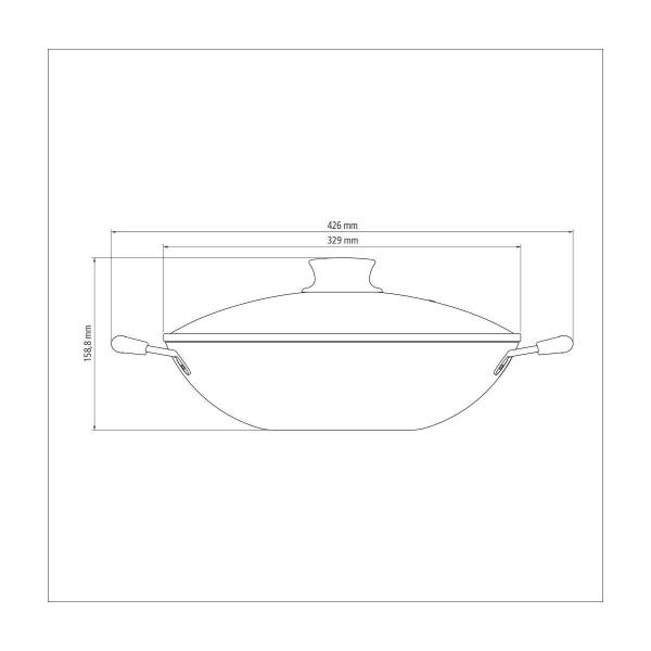 Imagem de Wok Tramontina Paris Antiaderente  Max Chumbo Tampa Vidro
