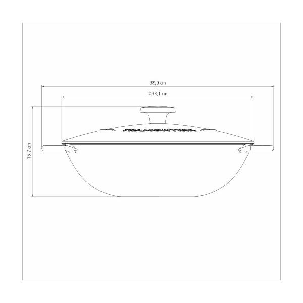 Imagem de Wok Tramontina Trento em Ferro Esmaltado com Revestimento Interno em Antiaderente Starflon Excellent 32 cm 5 L