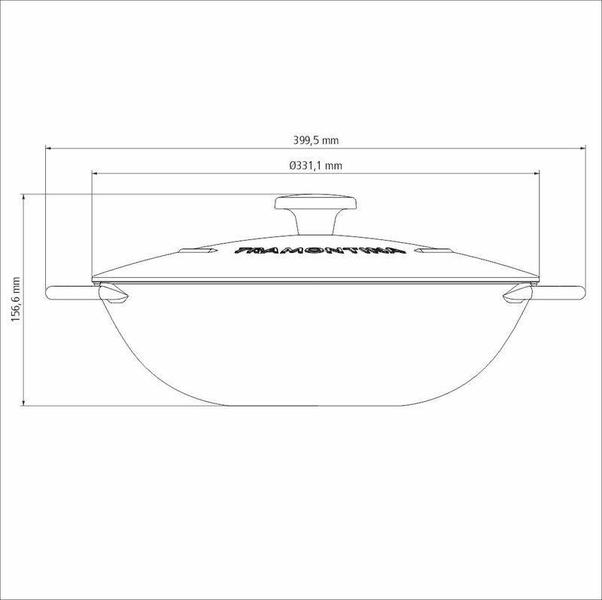 Imagem de Wok tramontina trento em ferro esmaltado com revestimento interno em antiaderente starflon excellent 32 cm 5 l