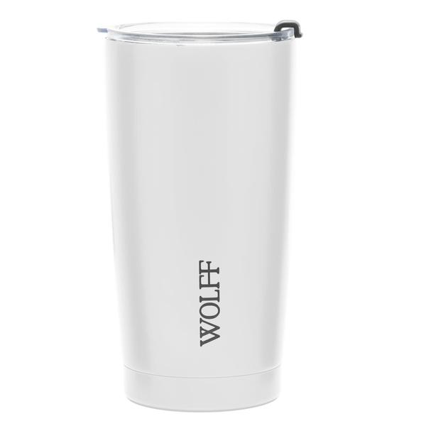 Imagem de WOLFF Copo Térmico de Aço Inox Parede Dupla com Tampa 600ml Prata  Perfeito para Viagens  Mantém a Bebida na Temperatu