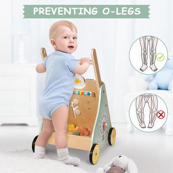 Imagem de Wooden Baby Walker GiggleGems Várias atividades de aprendizagem