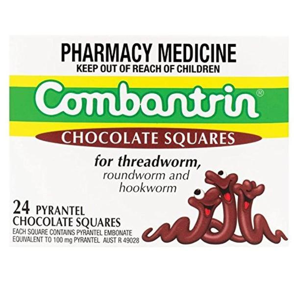 Imagem de Worming Chocolate Squares Combantrin 24 para crianças/adultos