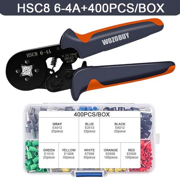 Imagem de Wozobuy Alicate de Terminal de Crimpagem + 400pcs - Hsc8 6-4