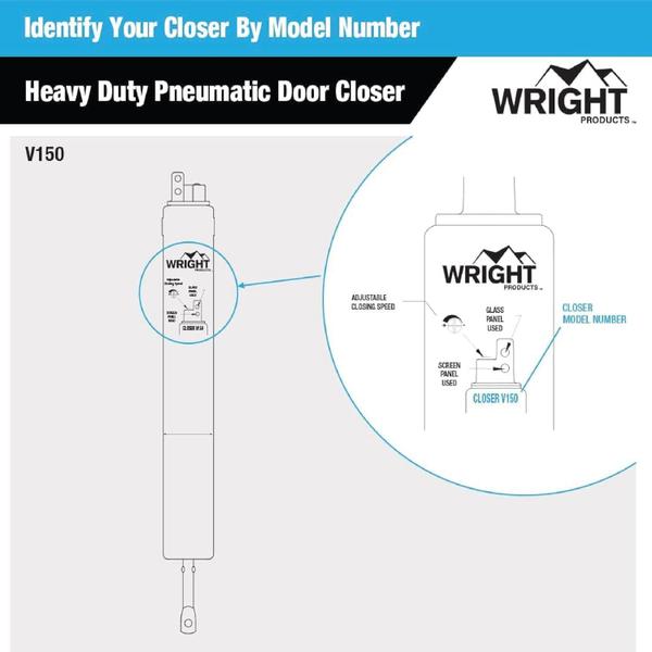 Imagem de Wright Products V150 Heavy Duty Pneumatic Closer, Alumínio